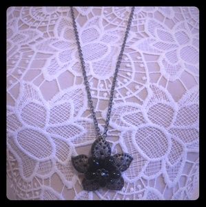 Black flower necklace